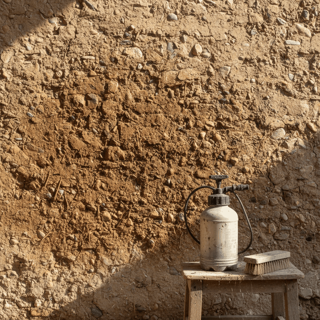 Préparation mur pisé